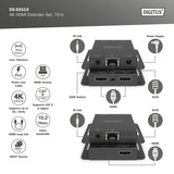 Digitus Set di estensori HDMI 4K, Estensione HDMI Nero