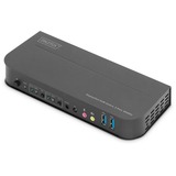 Digitus Switch KVM, 2 porte, 4K60Hz, 2 x DP in, 1 x DP/HDMI out Nero, 2 porte, 4K60Hz, 2 x DP in, 1 x DP/HDMI out, 4096 x 2160 Pixel, 4K Ultra HD