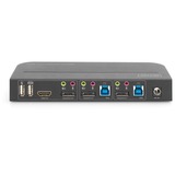 Digitus Switch KVM, 2 porte, 4K60Hz, 2 x DP in, 1 x DP/HDMI out Nero, 2 porte, 4K60Hz, 2 x DP in, 1 x DP/HDMI out, 4096 x 2160 Pixel, 4K Ultra HD