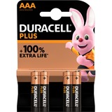 Duracell Plus 100 AAA B4 x10 Batteria monouso, Mini Stilo AAA, Alcalino, 1,5 V, 4 pz, Multicolore