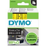 Dymo D1 - Standard Etichette - Nero su giallo - 9mm x 7m Nero su giallo, Poliestere, Belgio, -18 - 90 °C, DYMO, LabelManager, LabelWriter 450 DUO