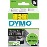 Dymo D1 - Standard Etichette - Nero su giallo - 9mm x 7m, Nastro di scrittura Nero su giallo, Poliestere, Belgio, -18 - 90 °C, DYMO, LabelManager, LabelWriter 450 DUO