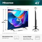 Hisense 43A6S, Televisore LED Nero/grigio scuro
