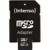 Intenso 3424480 memoria flash 32 GB MicroSD UHS-I Classe 10 Nero, 32 GB, MicroSD, Classe 10, UHS-I, Class 1 (U1), A prova di temperatura, Resistente agli urti, Impermeabile, A prova di raggi X