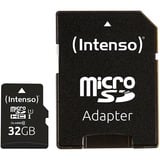 Intenso 3424480 memoria flash 32 GB MicroSD UHS-I Classe 10, Scheda di memoria Nero, 32 GB, MicroSD, Classe 10, UHS-I, Class 1 (U1), A prova di temperatura, Resistente agli urti, Impermeabile, A prova di raggi X