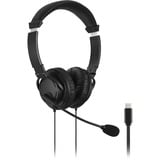 Kensington Cuffie USB-C ad alta fedeltà con microfono, Headset Nero, Cablato, Musica e Chiamate, Auricolare, Nero
