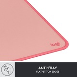 Logitech Desk Mat Studio Series Rosa, Tappetino per mouse rosa, Rosa, Monocromatico, Nylon, Poliestere, Gomma, Barra appoggiaferro antiscivolo