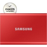 SAMSUNG Portable SSD T7 500 GB Rosso rosso, 500 GB, USB tipo-C, 3.2 Gen 2 (3.1 Gen 2), 1050 MB/s, Protezione della password, Rosso