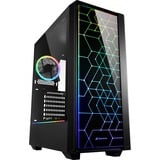 Sharkoon RGB LIT 100 Midi Tower Nero Nero, Midi Tower, PC, Nero, ATX, micro ATX, Mini-ITX, Blu, Verde, Rosso, Ventole, Frontale