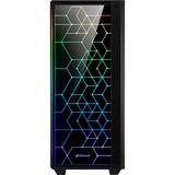 Sharkoon RGB LIT 100 Midi Tower Nero Nero, Midi Tower, PC, Nero, ATX, micro ATX, Mini-ITX, Blu, Verde, Rosso, Ventole, Frontale