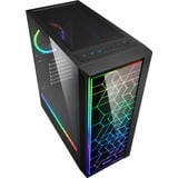 Sharkoon RGB LIT 100 Midi Tower Nero Nero, Midi Tower, PC, Nero, ATX, micro ATX, Mini-ITX, Blu, Verde, Rosso, Ventole, Frontale