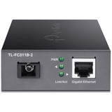TP-Link TL-FC311B-2 convertitore multimediale di rete 1000 Mbit/s Modalità singola Nero 1000 Mbit/s, IEEE 802.3ab, IEEE 802.3i, IEEE 802.3u, IEEE 802.3z, Gigabit Ethernet, 10,100,1000 Mbit/s, 1000 Mbit/s, Full, Half
