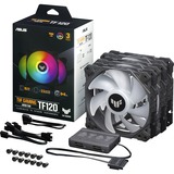 ASUS TUF Gaming TF120 ARGB Fan - Triple Fan Kit with ARGB Controller Case per computer Raffreddatore d'aria 12 cm Nero, Ventola Nero/trasparente, Raffreddatore d'aria, 12 cm, 250 Giri/min, 1900 Giri/min, Nero