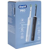 Braun Vitality Pro Duo Adulto Spazzolino rotante-oscillante Nero, Blu, Bianco, Spazzolino da denti elettrico Nero/Blu, Adulto, Spazzolino rotante-oscillante, Cura quotidiana, Sensibile, Super sensitive, Nero, Blu, Bianco, 7800 movimenti per minuto, 4 x 30 sec