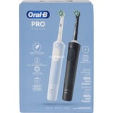 Braun Vitality Pro Duo Adulto Spazzolino rotante-oscillante Nero, Blu, Bianco, Spazzolino da denti elettrico Nero/Blu, Adulto, Spazzolino rotante-oscillante, Cura quotidiana, Sensibile, Super sensitive, Nero, Blu, Bianco, 7800 movimenti per minuto, 4 x 30 sec