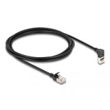 DeLOCK Cavo patch RJ-45 Cat.6a S/FTP, Slim 90° angolato Nero