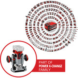 EINHELL Fresatrice a batteria professionale TP-RO 18 Li BL - Solo, 18 Volt, Router rosso
