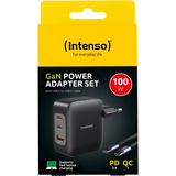 Intenso Intenso Power Adapter W100ACC GaN + C520C Cavo, Caricabatterie Nero