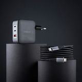 Intenso Intenso Power Adapter W100ACC GaN + C520C Cavo, Caricabatterie Nero