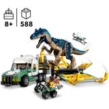 LEGO Jurassic World Missione dinosauro: camion di trasporto dell’allosauro, Giochi di costruzione Set da costruzione, 8 anno/i, Plastica, 588 pz, 1,02 kg