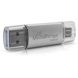 MediaRange Chiavetta di memoria combo 512 GB, Chiavetta USB argento/trasparente