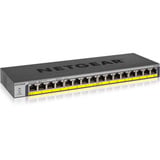 Netgear GS116PP Non gestito Gigabit Ethernet (10/100/1000) Supporto Power over Ethernet (PoE) Nero, Interruttore Non gestito, Gigabit Ethernet (10/100/1000), Supporto Power over Ethernet (PoE), Montaggio rack