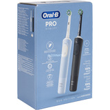 Procter & Gamble Vitality Pro Duo Adulto Spazzolino rotante-oscillante Nero, Blu, Bianco, Spazzolino da denti elettrico Nero/Blu, Adulto, Spazzolino rotante-oscillante, Cura quotidiana, Sensibile, Super sensitive, Nero, Blu, Bianco, 7800 movimenti per minuto, 4 x 30 sec