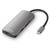 Sharkoon USB 3.0 Type C Multiport Adapter USB 3.2 Gen 1 (3.1 Gen 1) Type-C 5000 Mbit/s Grigio, Docking station grigio scuro, USB 3.2 Gen 1 (3.1 Gen 1) Type-C, HDMI, USB 3.2 Gen 1 (3.1 Gen 1) Type-A, USB 3.2 Gen 1 (3.1 Gen 1) Type-C, USB 3.2 Gen 1 (3.1 Gen 1), MMC, SD, 5000 Mbit/s, Grigio