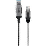 goobay Cavo adattatore Ethernet USB-A 3.2 Gen1 > RJ-45, Slim Nero/grigio