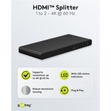 goobay Splitter HDMI 1 a 2 (4K @ 60Hz) Nero