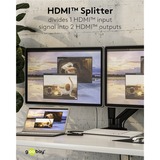 goobay Splitter HDMI 1 a 2 (4K @ 60Hz) Nero