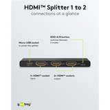 goobay Splitter HDMI 1 a 2 (4K @ 60Hz) Nero