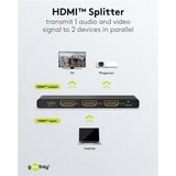 goobay Splitter HDMI 1 a 2 (4K @ 60Hz) Nero