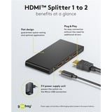 goobay Splitter HDMI 1 a 2 (4K @ 60Hz) Nero