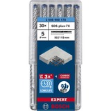 Bosch Expert Punta per martelli SDS plus-7X, Trapano Martello perforatore, Hammer drill bit, 5 mm, 115 mm, Cemento, Pietra, 5 cm
