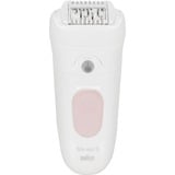 Braun Silk-épil 5 5-230, Epilatore Elettrico Donna, Per Una Epilazione Semplice, Bianco/Rosa bianco/Rosa, Epilatore Elettrico Donna, Per Una Epilazione Semplice, Bianco/Rosa, Rosa, Bianco, 28 pinzette, MicroGrip, 0,5 mm, Batteria, Batteria integrata