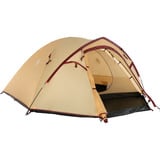 Coleman Darwin 4 Plus Summer, Tenda beige/rosso scuro