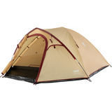 Coleman Darwin 4 Plus Summer, Tenda beige/rosso scuro