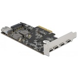 DeLOCK 90059 scheda di interfaccia e adattatore Interno USB 3.2 Gen 2 (3.1 Gen 2), Controller USB PCIe, USB 3.2 Gen 2 (3.1 Gen 2), A basso profilo, PCIe 3.0, SATA a 15 pin, 10 Gbit/s