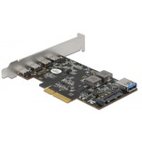 DeLOCK 90059 scheda di interfaccia e adattatore Interno USB 3.2 Gen 2 (3.1 Gen 2), Controller USB PCIe, USB 3.2 Gen 2 (3.1 Gen 2), A basso profilo, PCIe 3.0, SATA a 15 pin, 10 Gbit/s
