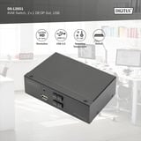 Digitus KVM Switch DisplayPort 2x1, Switch KVM Nero