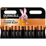 Duracell Plus Batteria monouso Stilo AA Alcalino Batteria monouso, Stilo AA, Alcalino, 1,5 V, 10 pz, Nero, Oro