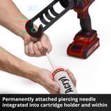 EINHELL Power X-Change pistola per cartucce a batteria TE-SG 18/10 Li - Solo, 18 Volt, Pistola per silicone rosso/Nero