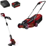 EINHELL Set rasaerba a batteria Power X-Change GE-CM 18/30 + decespugliatore GE-CT 18 rosso/Nero