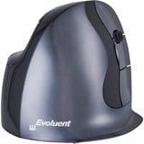Evoluent Evoluent D mouse Ufficio Mano destra RF Wireless Laser 3200 DPI Nero/Argento, Mano destra, Design verticale, Laser, RF Wireless, 3200 DPI, Nero, Grigio, Argento
