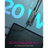 ICY BOX IB-HUB1457-C31 USB 3.2 Gen 1 (3.1 Gen 1) Type-C 10000 Mbit/s Blu, Grigio, Hub USB USB 3.2 Gen 1 (3.1 Gen 1) Type-C, USB 3.2 Gen 2 (3.1 Gen 2) Type-C, USB tipo-C, 10000 Mbit/s, Blu, Grigio, Alluminio, 20 W
