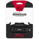 Kingston FURY FURY Renegade M.2 500 GB PCI Express 4.0 3D TLC NVMe, Disco a stato solido Nero, 500 GB, M.2, 7300 MB/s