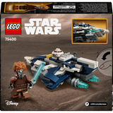 LEGO Star Wars 75400 Microfighter Jedi Starfighter di Plo Koon, Astronave Giocattolo con 2 Shooter e Minifigure, Regalo da 6+, Giochi di costruzione Astronave Giocattolo con 2 Shooter e Minifigure, Regalo da 6+, Set da costruzione, 6 anno/i, Plastica, 89 pz, 116 g