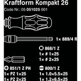 Wera Kraftform Kompakt 26, 7 pezzi, Set di bit Nero/Verde