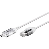 goobay Cavo adattatore Ethernet USB-C 3.2 Gen2 > RJ-45, Slim bianco